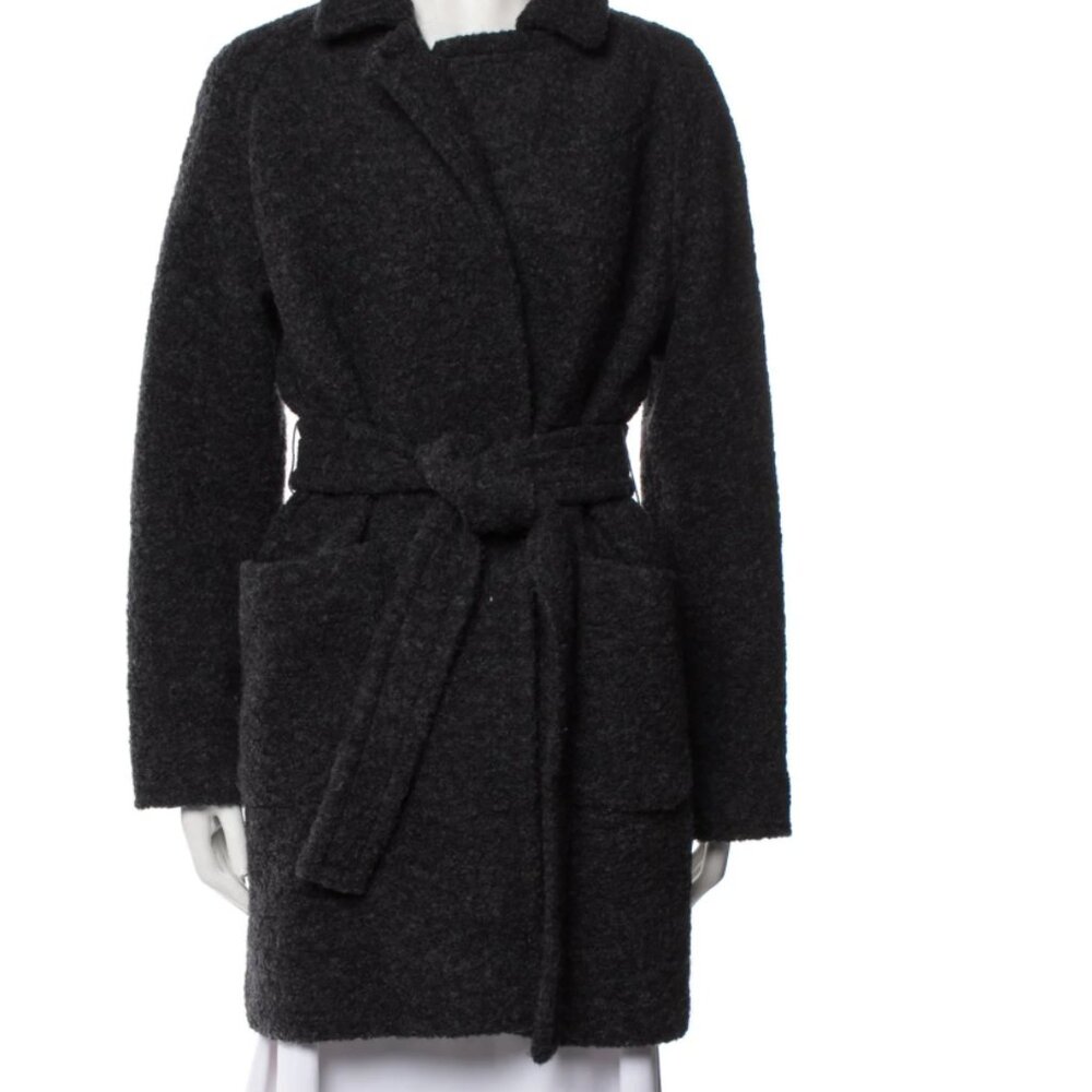 Ganni Black Boucle Coat  - Size 38